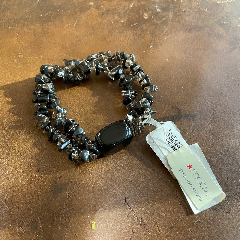 Women's Smokey Quartz Multi Stranded Stretchy Bracelet